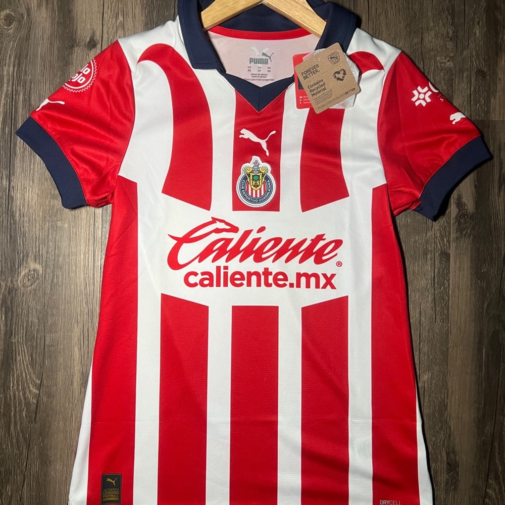 Puma Kids Red and White Soccer Jersey